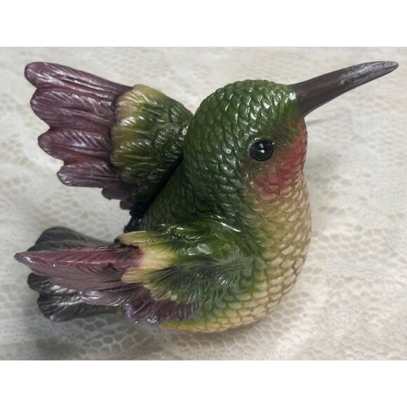 Hand-Painted Hummingbird Figurine By The Spring Shop 4-Inch Resin Decor Accent - Picture 1 of 6